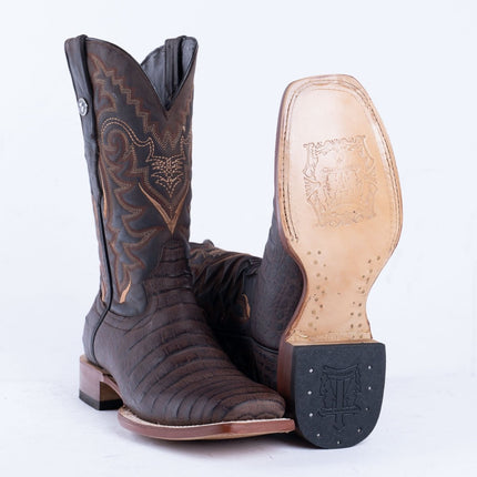 TANNER MARK MEN'S Print Croc Belly MD Nicotine Cowboy Boots - Rancho Sementalvariable