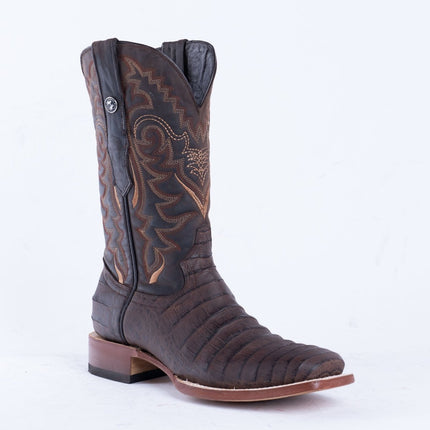 TANNER MARK MEN'S Print Croc Belly MD Nicotine Cowboy Boots - Rancho Sementalvariable