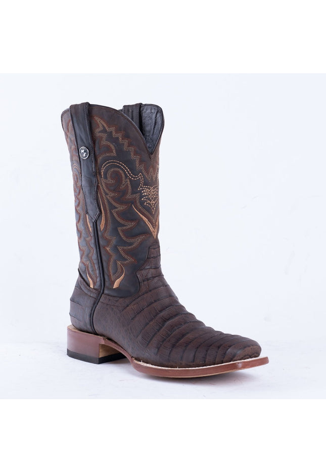 TANNER MARK MEN'S Print Croc Belly MD Nicotine Cowboy Boots - Rancho Sementalvariable
