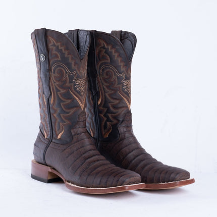 TANNER MARK MEN'S Print Croc Belly MD Nicotine Cowboy Boots - Rancho Sementalvariable