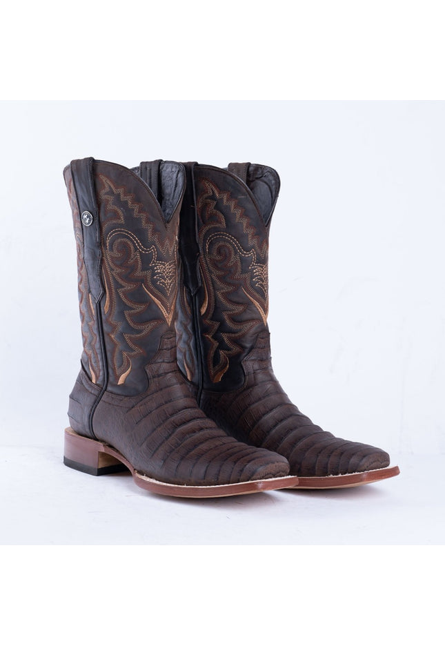 TANNER MARK MEN'S Print Croc Belly MD Nicotine Cowboy Boots - Rancho Sementalvariable