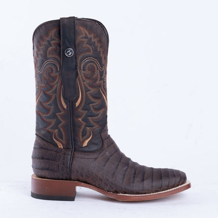 TANNER MARK MEN'S Print Croc Belly MD Nicotine Cowboy Boots - Rancho Sementalvariable
