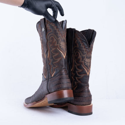 TANNER MARK MEN'S Print Croc Belly MD Nicotine Cowboy Boots - Rancho Sementalvariable