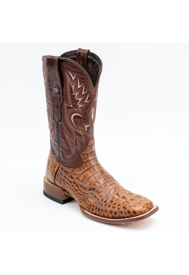 TANNER MARK MEN'S Print Croc Hornback Cognac Cowboy Boots - Rancho Sementalvariable