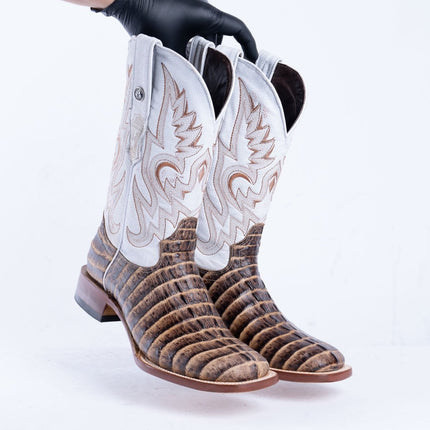 TANNER MARK MEN'S Print Croc Tail Orix & Black Cowboy Boots - Rancho Sementalvariable