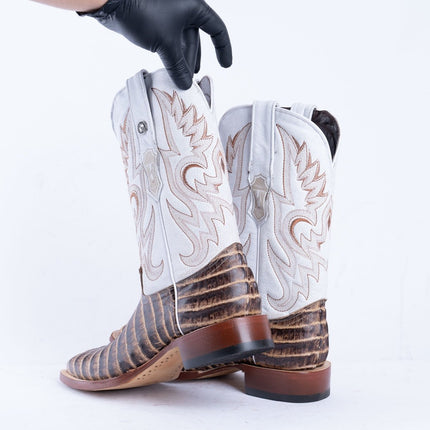 TANNER MARK MEN'S Print Croc Tail Orix & Black Cowboy Boots - Rancho Sementalvariable