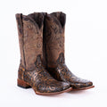 TANNER MARK MEN'S Print Hand Tooled Jungle Brown Cowboy Boots - Rancho Sementalvariable