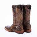 TANNER MARK MEN'S Print Hand Tooled Jungle Brown Cowboy Boots - Rancho Sementalvariable