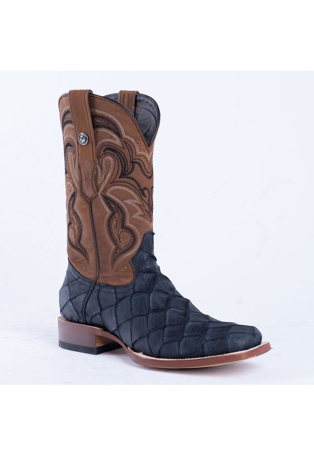 TANNER MARK MEN'S Print Monster Fish MD Black Cowboy Boots - Rancho Sementalvariable