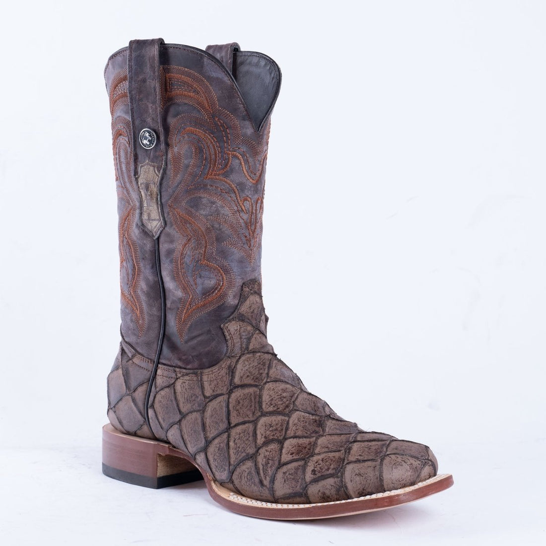 TANNER MARK MEN'S Print Monster Fish MD Nicotine Cowboy Boots - Rancho Sementalvariable