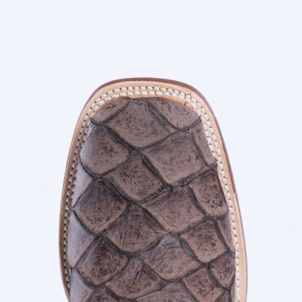 TANNER MARK MEN'S Print Monster Fish MD Nicotine Cowboy Boots - Rancho Sementalvariable