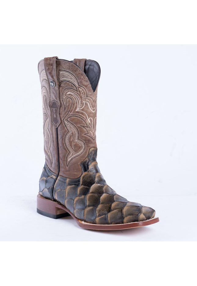 TANNER MARK MEN'S Print Monster Fish Orix & Black Cowboy Boots - Rancho Sementalvariable