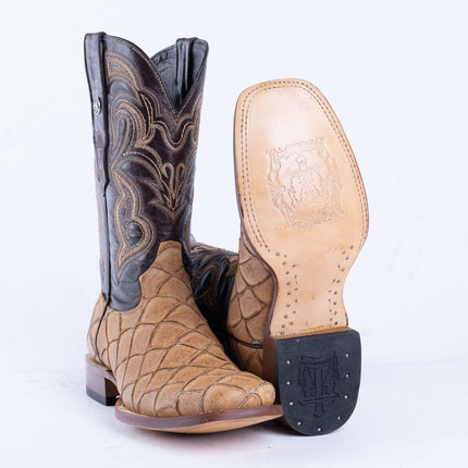 TANNER MARK MEN'S Print Monster Fish Orix Cowboy Boots - Rancho Sementalvariable