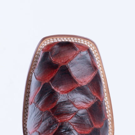 TANNER MARK MEN'S Print Monster Fish Red & Black Cowboy Boots - Rancho Sementalvariable