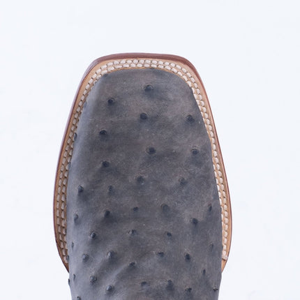 TANNER MARK MEN'S Print Ostrich Grey & Black Cowboy Boots - Rancho Sementalvariable