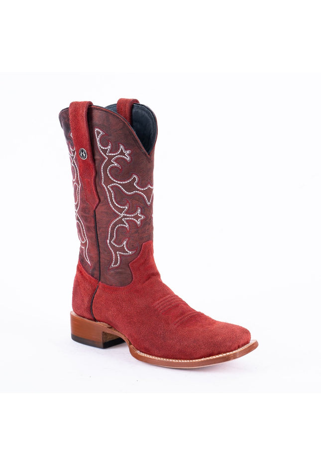 TANNER MARK MEN'S Ruff Out Red Western Cowboy Boots - Rancho Sementalvariable