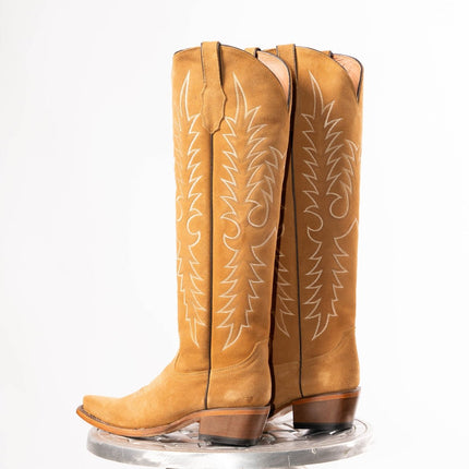 TANNER MARK WOMEN’S Camel Suede Tall Cowgirl Boots - Rancho Sementalvariable