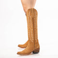 TANNER MARK WOMEN’S Camel Suede Tall Cowgirl Boots - Rancho Sementalvariable