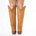 TANNER MARK WOMEN’S Camel Suede Tall Cowgirl Boots - Rancho Sementalvariable