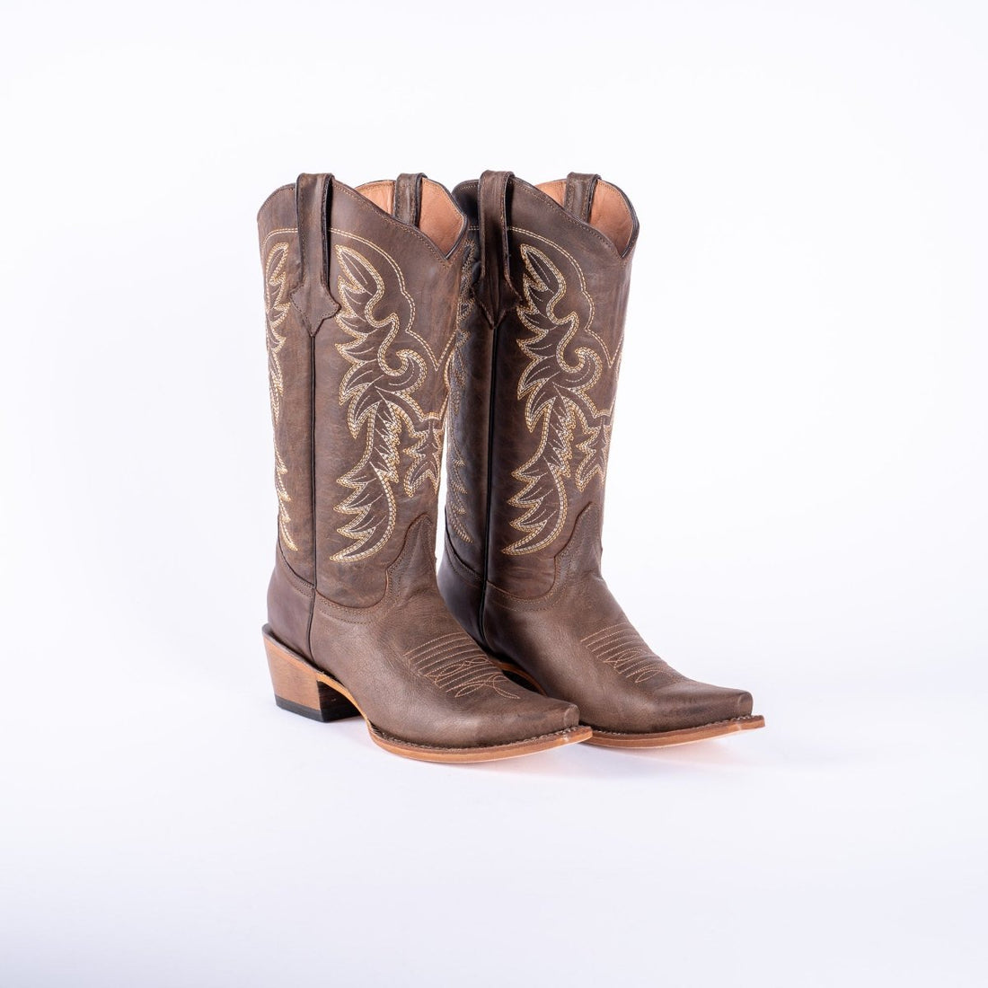 TANNER MARK WOMEN’S Classic Brown Calf Cowgirl Boots Snip toe - Rancho Sementalvariable