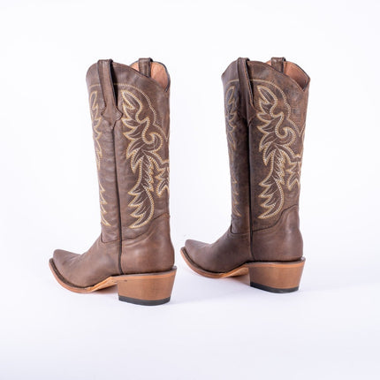 TANNER MARK WOMEN’S Classic Brown Calf Cowgirl Boots Snip toe - Rancho Sementalvariable