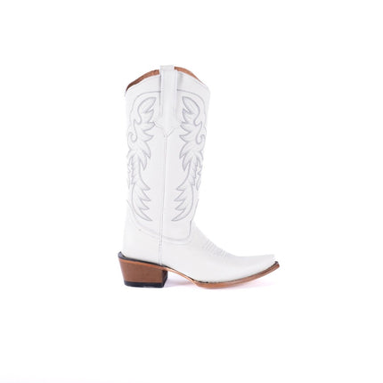 TANNER MARK WOMEN’S Classic White Calf Cowgirl Boots Snip toe - Rancho Sementalvariable