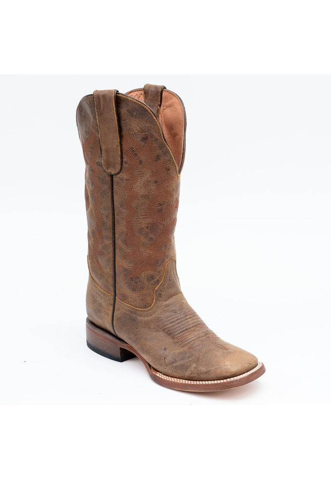 TANNER MARK WOMEN’S Cloverleaf Savage Tabacco Cowgirl Boots Whit Classic Stitch Top - Rancho Sementalvariable