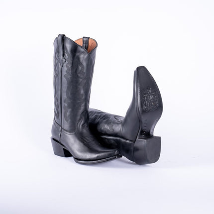 TANNER MARK WOMEN’S Dark Horse Classic Black Calf Cowgirl Boots Snip toe - Rancho Sementalvariable