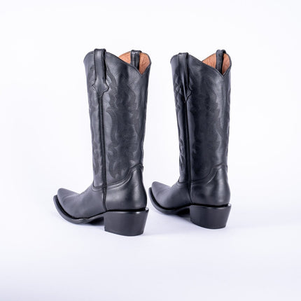 TANNER MARK WOMEN’S Dark Horse Classic Black Calf Cowgirl Boots Snip toe - Rancho Sementalvariable