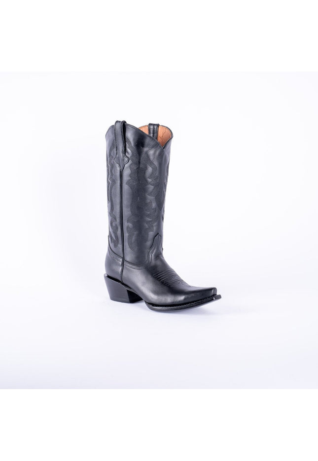 TANNER MARK WOMEN’S Dark Horse Classic Black Calf Cowgirl Boots Snip toe - Rancho Sementalvariable