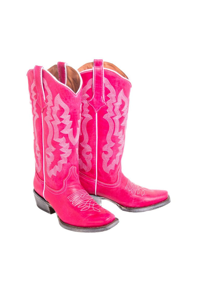 TANNER MARK WOMEN’S Dolly Hot Pink Calf Cowgirl Boots - Rancho Sementalvariable
