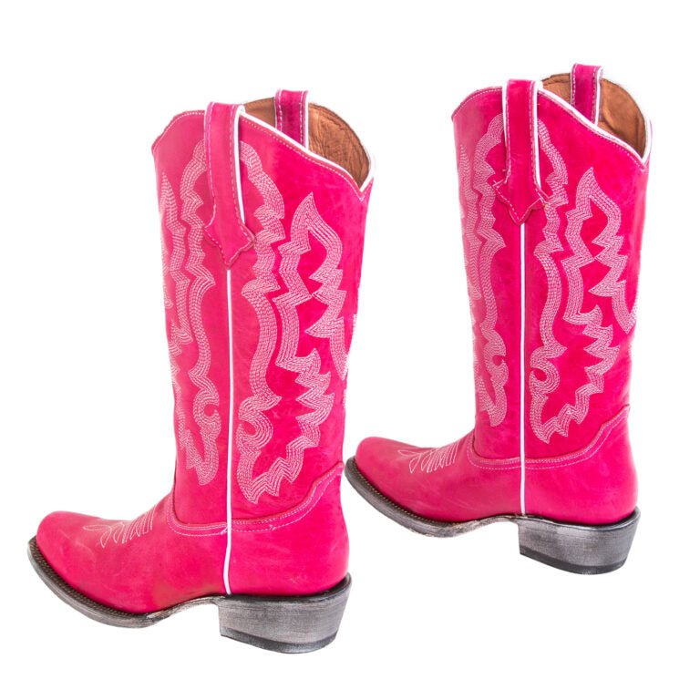 TANNER MARK WOMEN’S Dolly Hot Pink Calf Cowgirl Boots - Rancho Sementalvariable