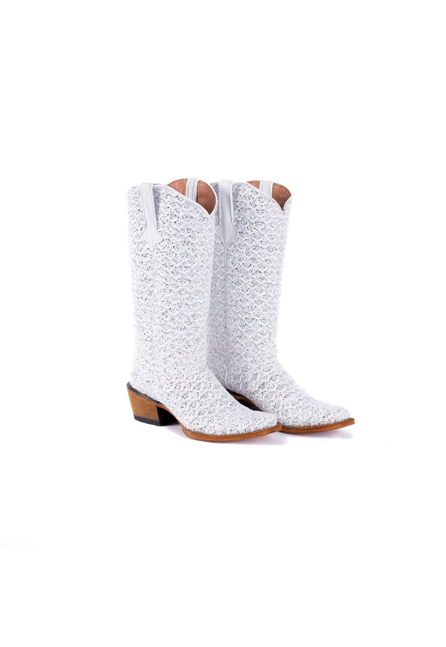 TANNER MARK WOMEN’S Dragon White & Silver Complete Cowgirl Boots - Rancho Sementalvariable