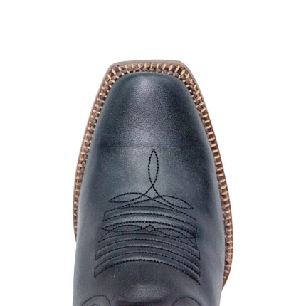 TANNER MARK WOMEN’S Galveston Vintage Black Cowgirl Boots Whit Sunflower Embroidery Top - Rancho Sementalvariable