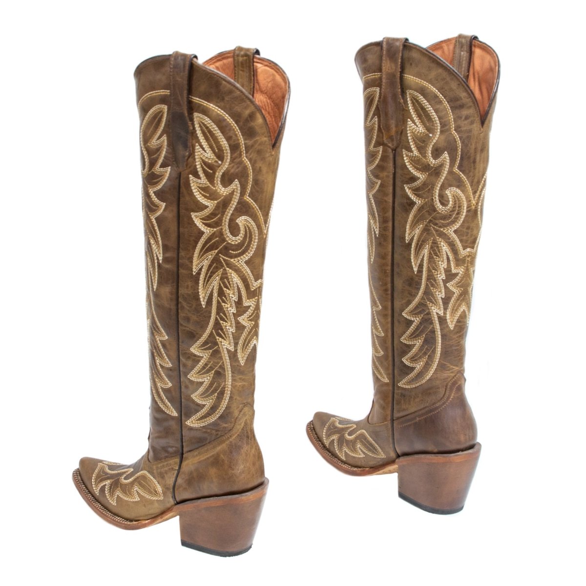 TANNER MARK WOMEN’S Ginger Cognac Calf Tall Boots Cowgirl Boots - Rancho Sementalvariable