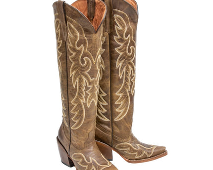 TANNER MARK WOMEN’S Ginger Cognac Calf Tall Boots Cowgirl Boots - Rancho Sementalvariable