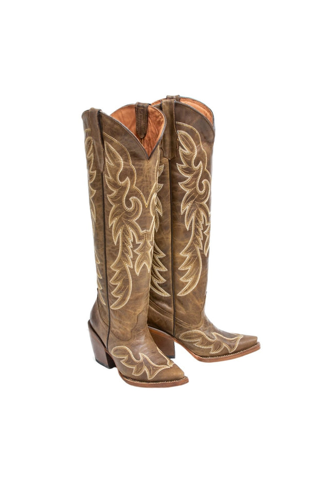 TANNER MARK WOMEN’S Ginger Cognac Calf Tall Boots Cowgirl Boots - Rancho Sementalvariable