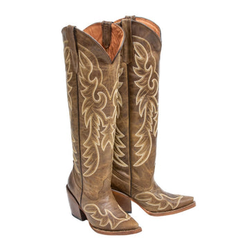 TANNER MARK WOMEN’S Ginger Cognac Calf Tall Boots Cowgirl Boots - Rancho Sementalvariable