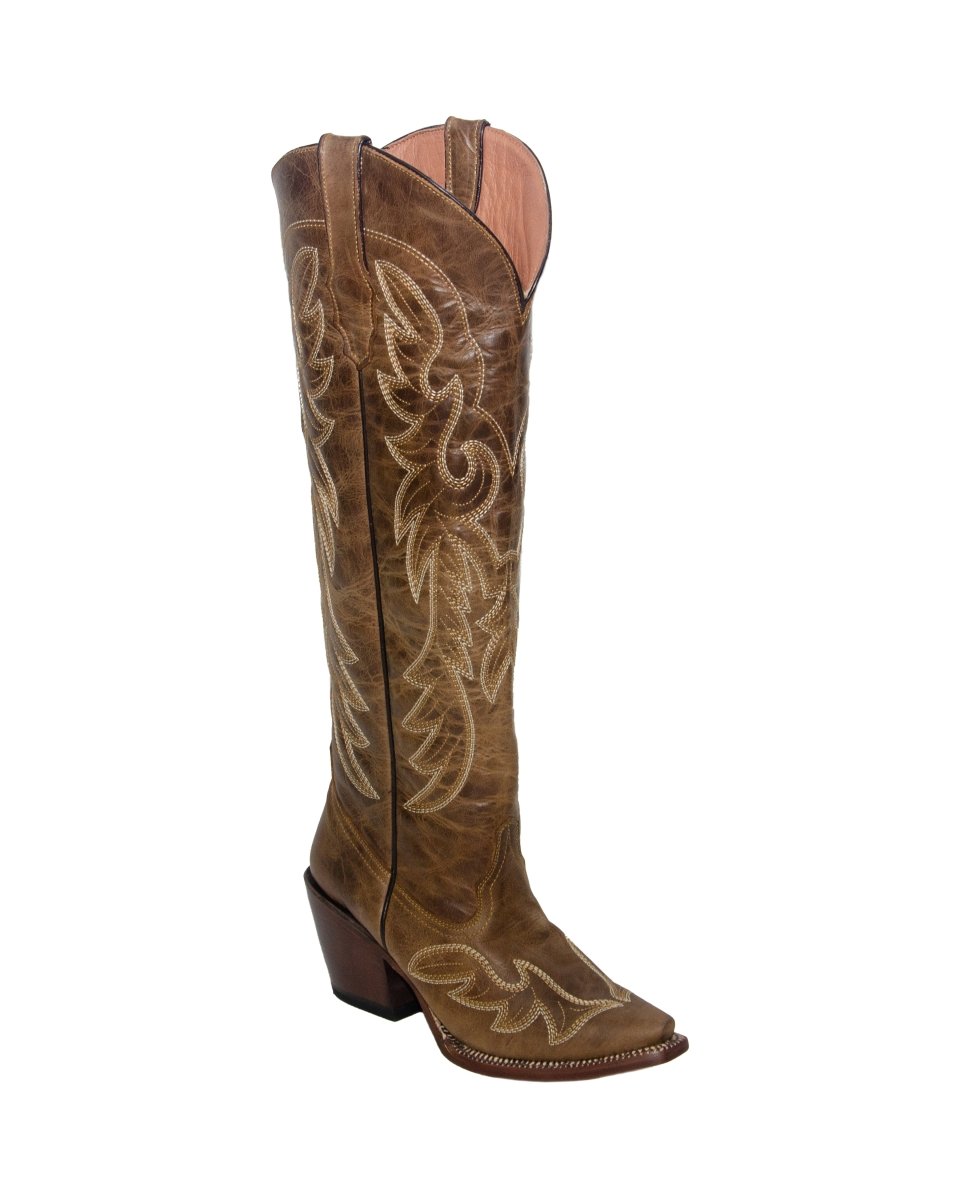 TANNER MARK WOMEN’S Ginger Cognac Calf Tall Boots Cowgirl Boots - Rancho Sementalvariable