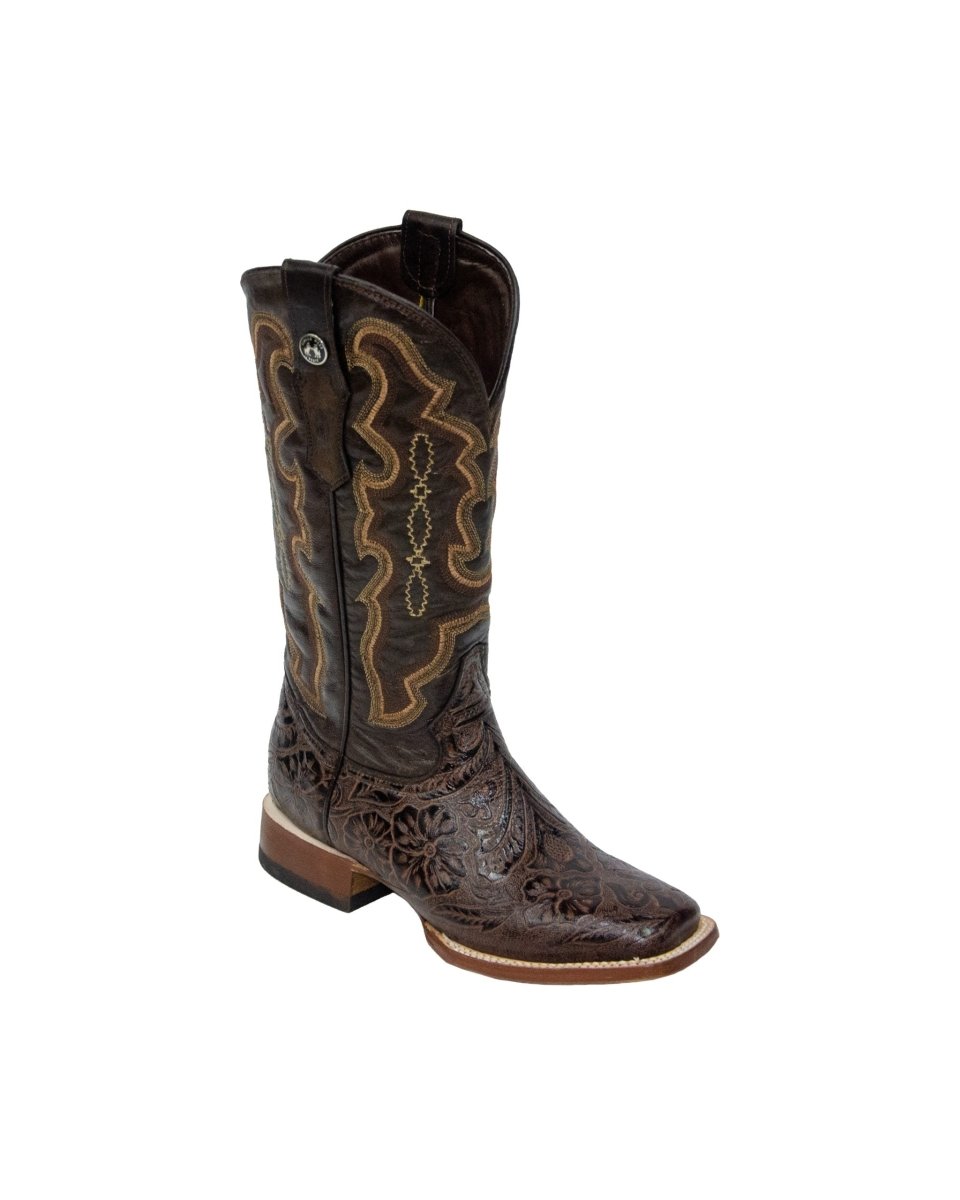 TANNER MARK WOMEN’S Hand Tooled Classic Brown Cowgirl Whit Marble Brown Top - Rancho Sementalvariable