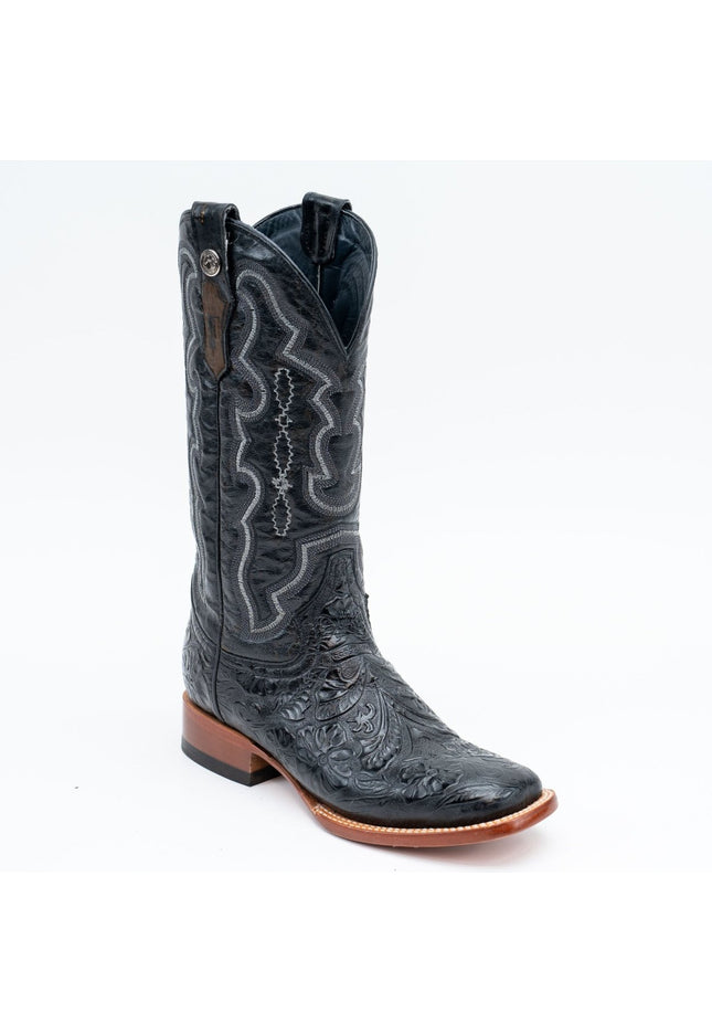 TANNER MARK WOMEN’S Handtooled Black Cowgirl Boots - Rancho Sementalvariable