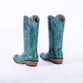 TANNER MARK WOMEN’S Handtooled Print Turquoise Cowgirl Boots - Rancho Sementalvariable