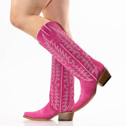 TANNER MARK WOMEN’S Hot Pink Suede Cowgirl Boots - Rancho Sementalvariable