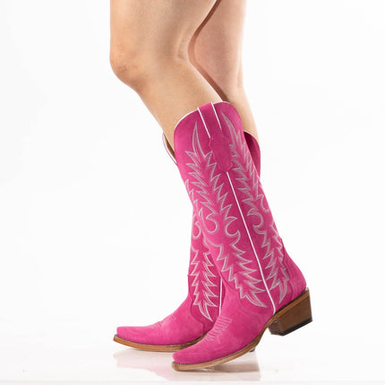 TANNER MARK WOMEN’S Hot Pink Suede Cowgirl Boots - Rancho Sementalvariable