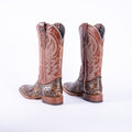 TANNER MARK WOMEN’S Jungle Handtooled Brown Print Cowgirl Boots With Italo Orix Top - Rancho Sementalvariable