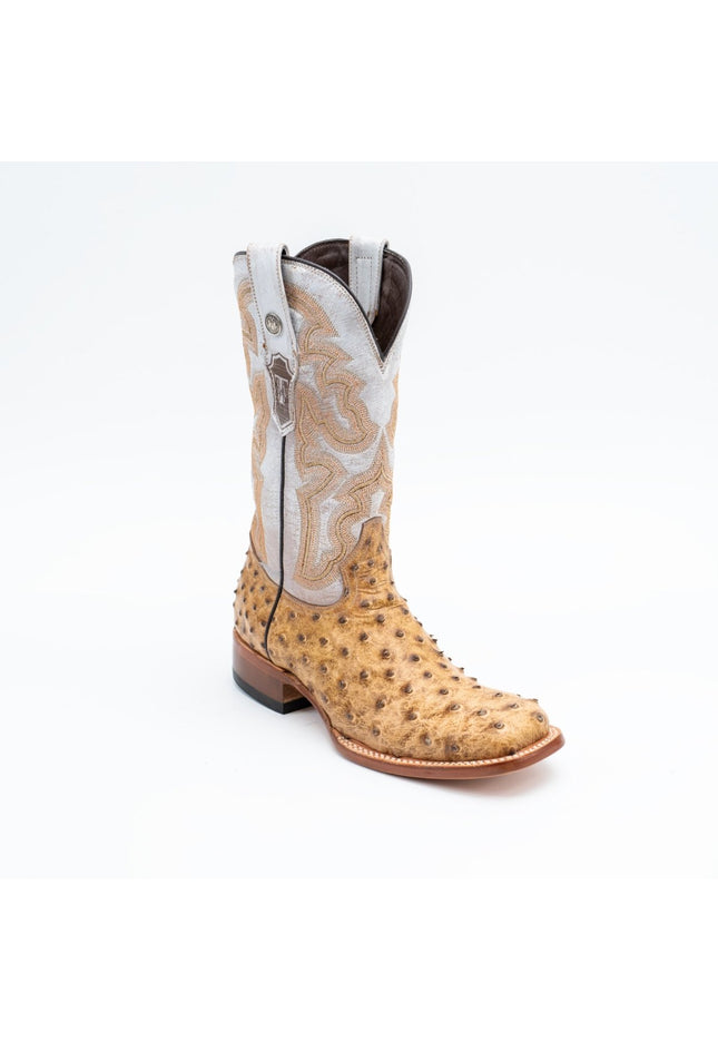TANNER MARK WOMEN’S Ostrich Print Orix Cowgirl Boots Whit Indians Bone - Rancho Sementalvariable