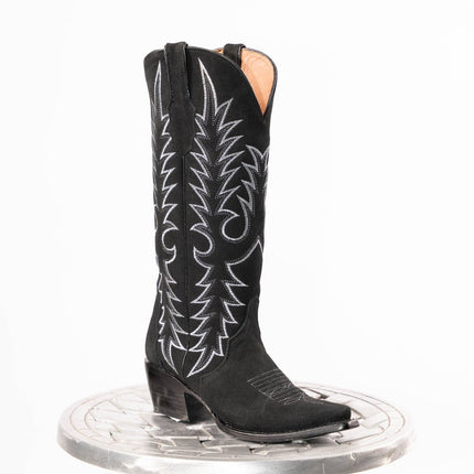 TANNER MARK WOMEN’S Triad Black Suede Cowgirl Boots - Rancho Sementalvariable
