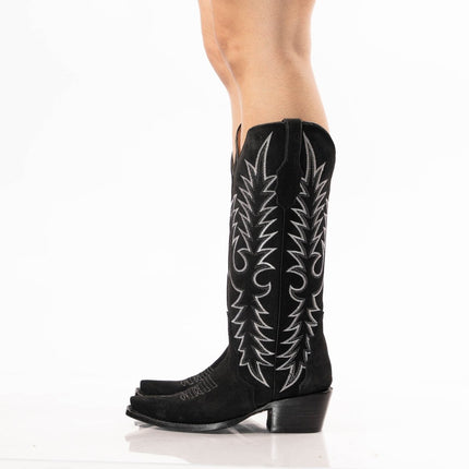 TANNER MARK WOMEN’S Triad Black Suede Cowgirl Boots - Rancho Sementalvariable