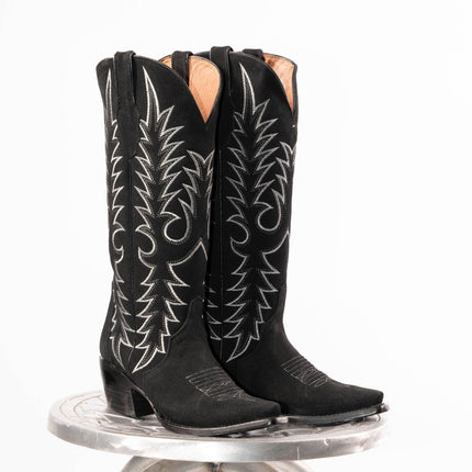 TANNER MARK WOMEN’S Triad Black Suede Cowgirl Boots - Rancho Sementalvariable