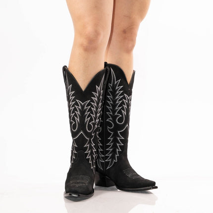 TANNER MARK WOMEN’S Triad Black Suede Cowgirl Boots - Rancho Sementalvariable